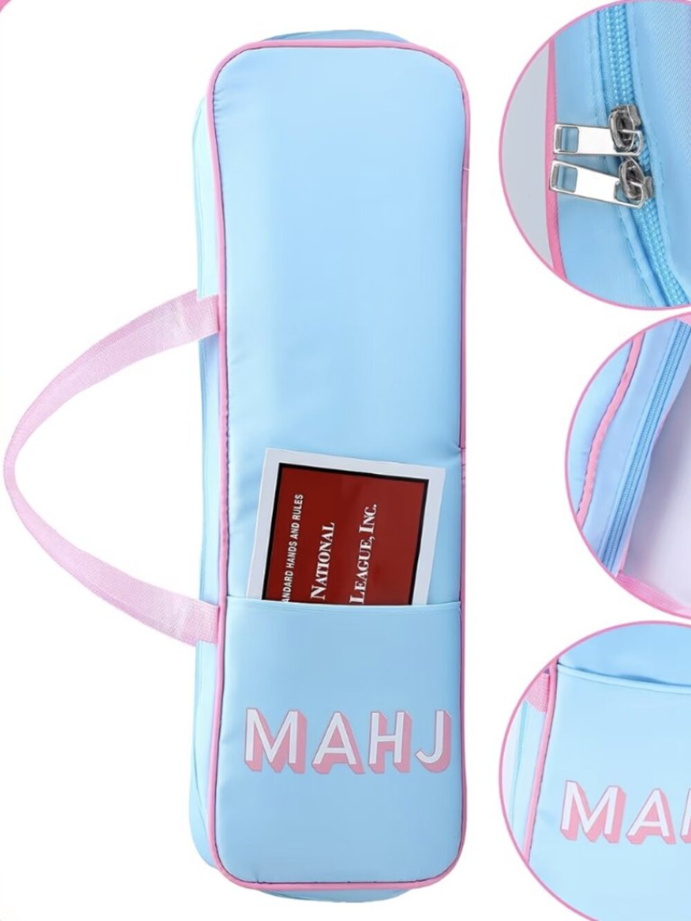 light blue & Pink MAHJ Bag Mahjong